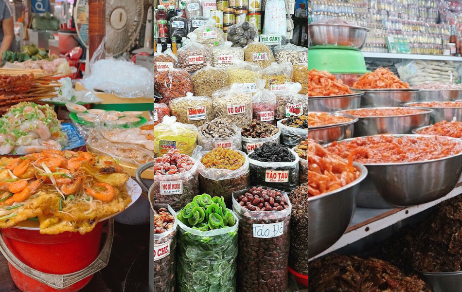 Food area Dong Ba market Hue Vietnam